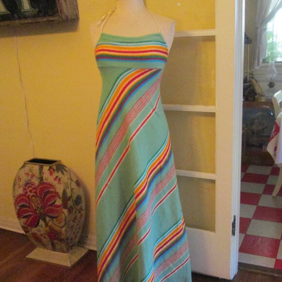 70s Boho Maxi Dress Italy Beach Resortwear Size 0 - Picture 1 of 5